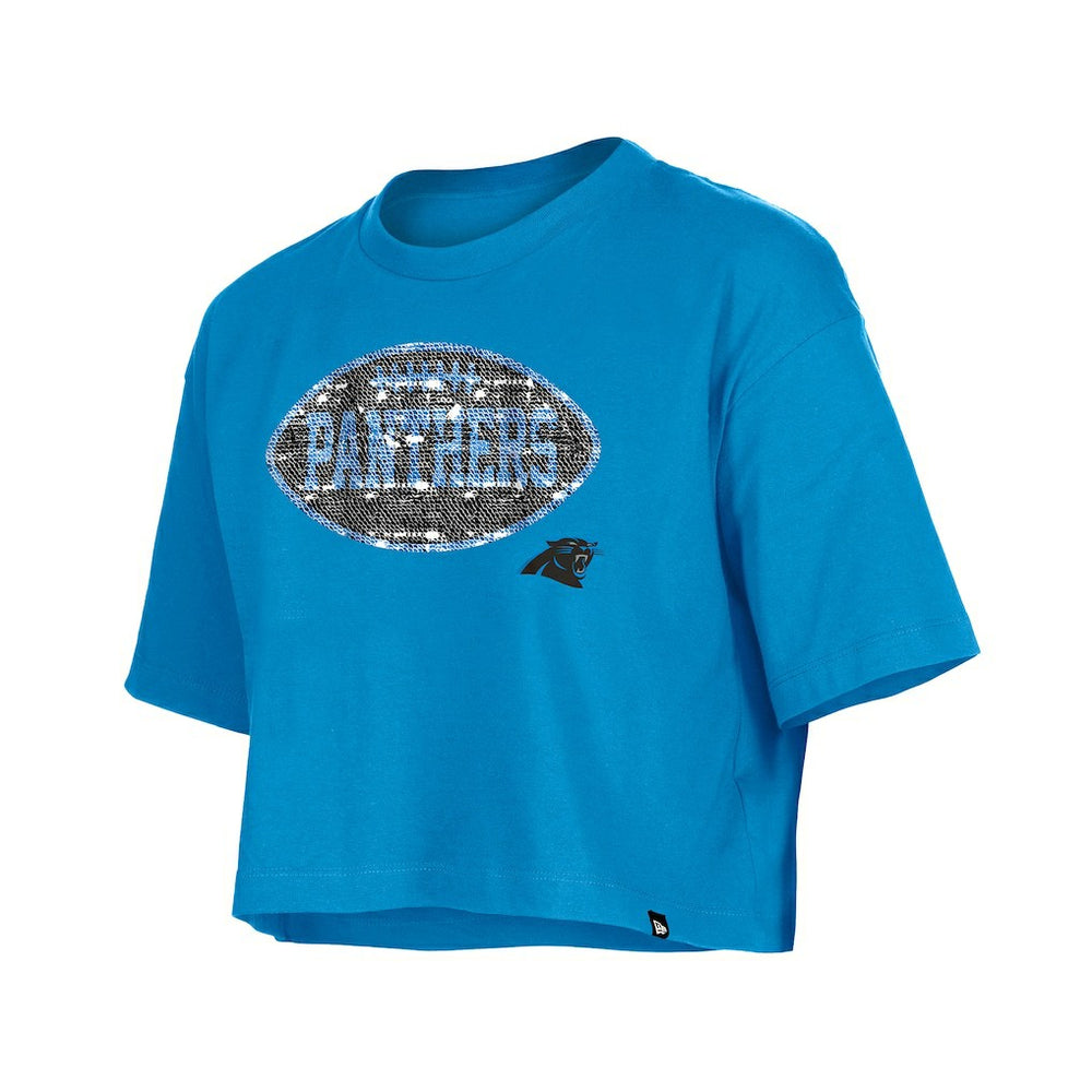 Girl's Flip Sequin Boxy T-Shirt - Carolina Panthers