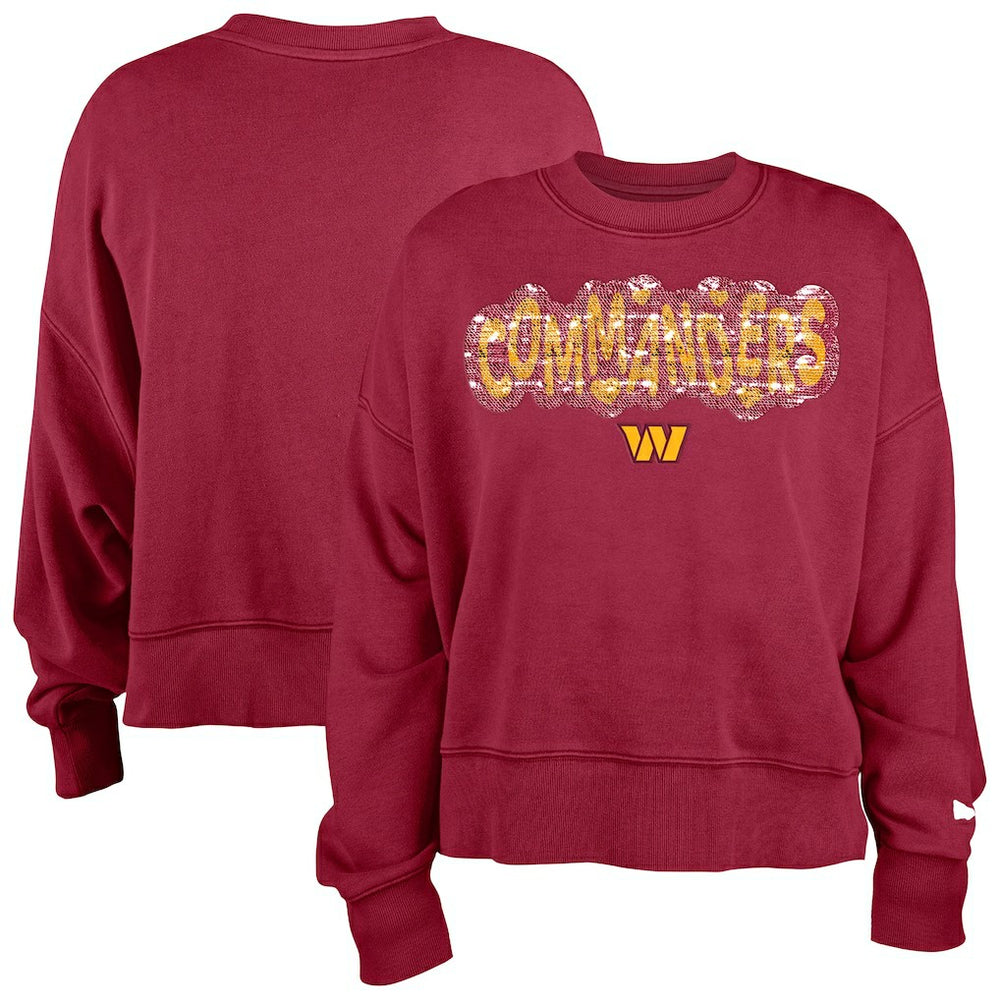 Girl's Flip Sequin Sweatshirt - Washington Commanders