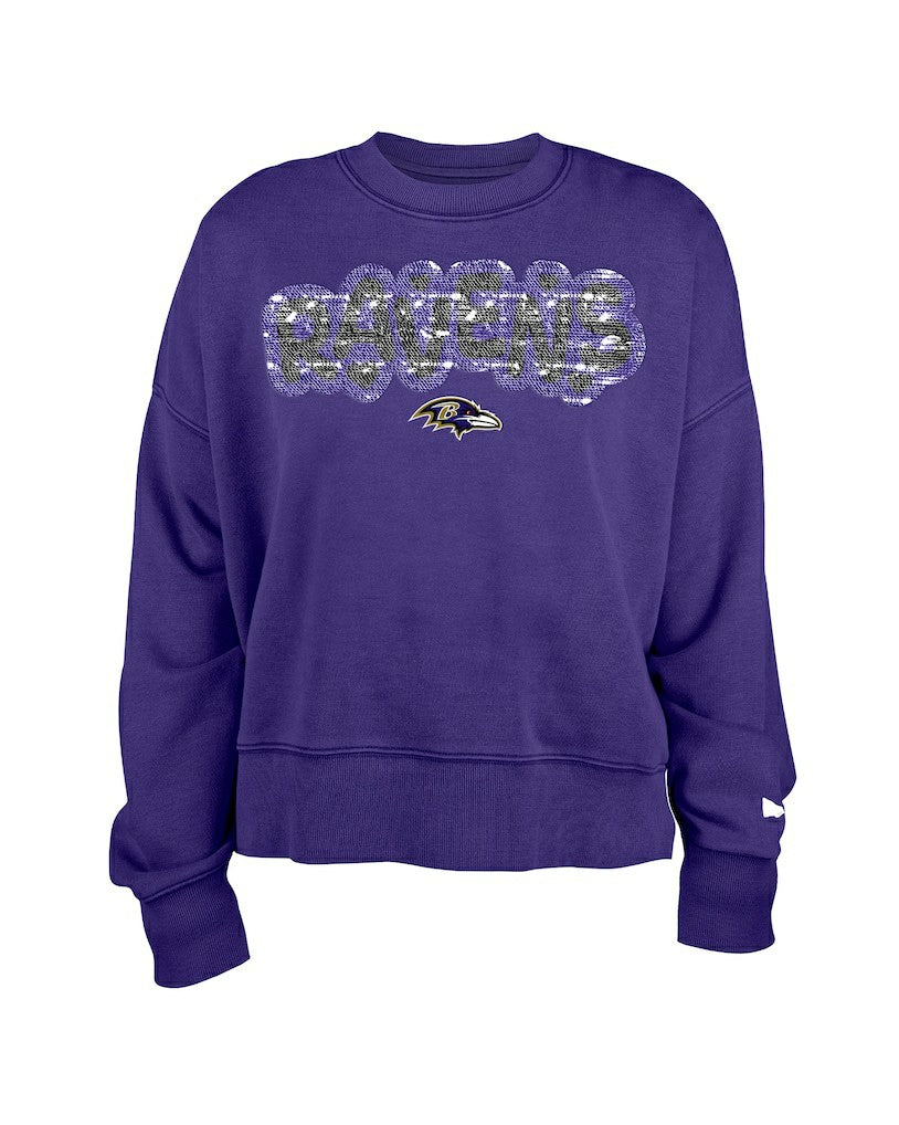 Girl's Flip Sequin Sweatshirt - Baltimore Ravens