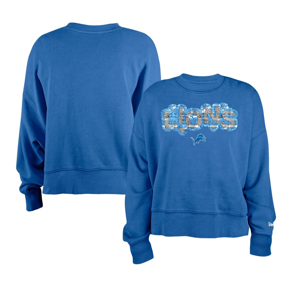 Girl's Flip Sequin Sweatshirt - Detroit Lions