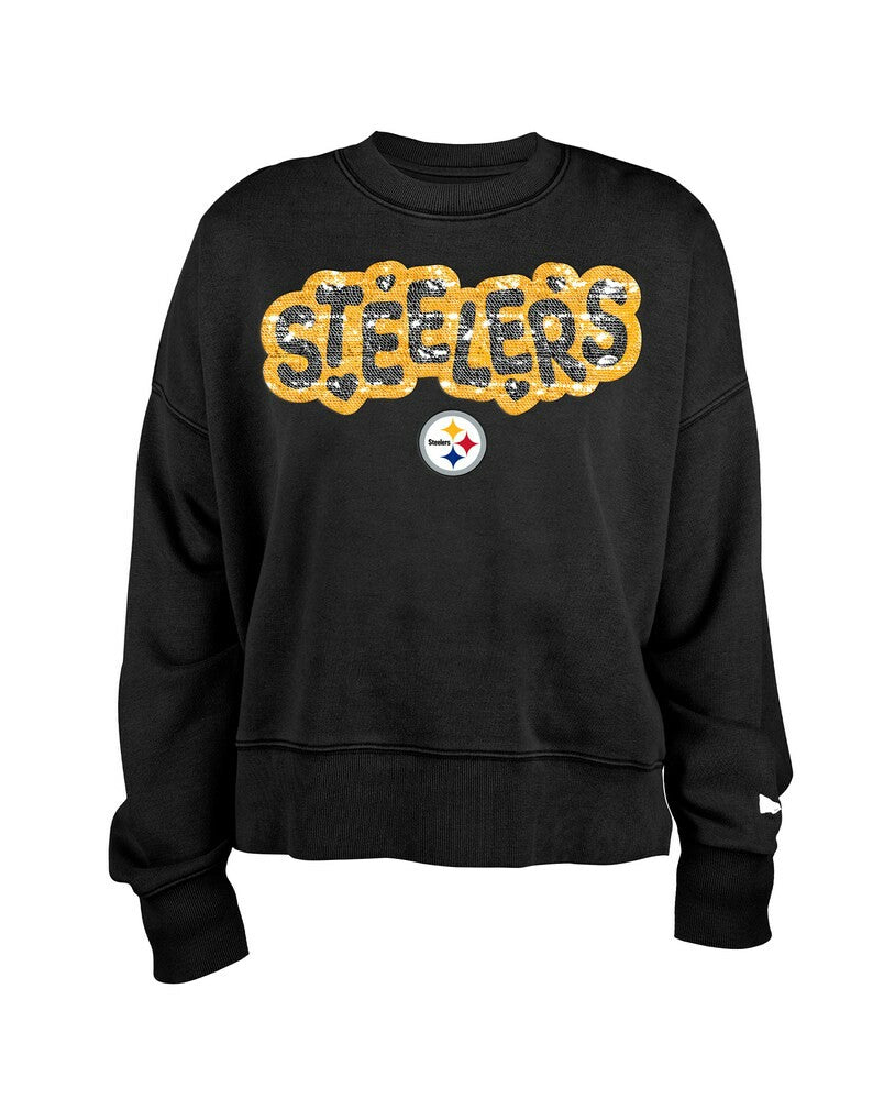Girl's Flip Sequin Sweatshirt - Pittsburgh Steelers