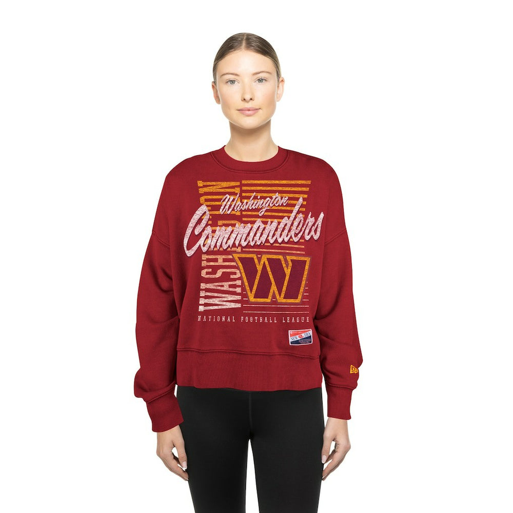 Women's Oversized Throwback Mineral Wash Crew Neck Sweatshirt - Washington Commanders