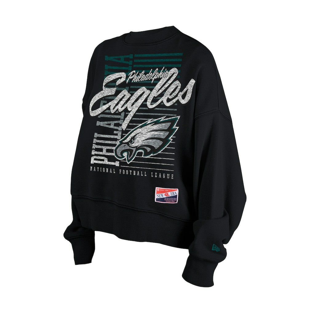 Women's Oversized Throwback Mineral Wash Crew Neck Sweatshirt - Philadelphia Eagles