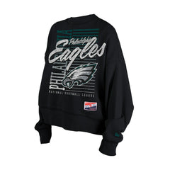 Women's Oversized Throwback Mineral Wash Crew Neck Sweatshirt - Philadelphia Eagles