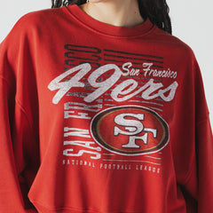 Women's Oversized Throwback Mineral Wash Crew Neck Sweatshirt - San Francisco 49ers