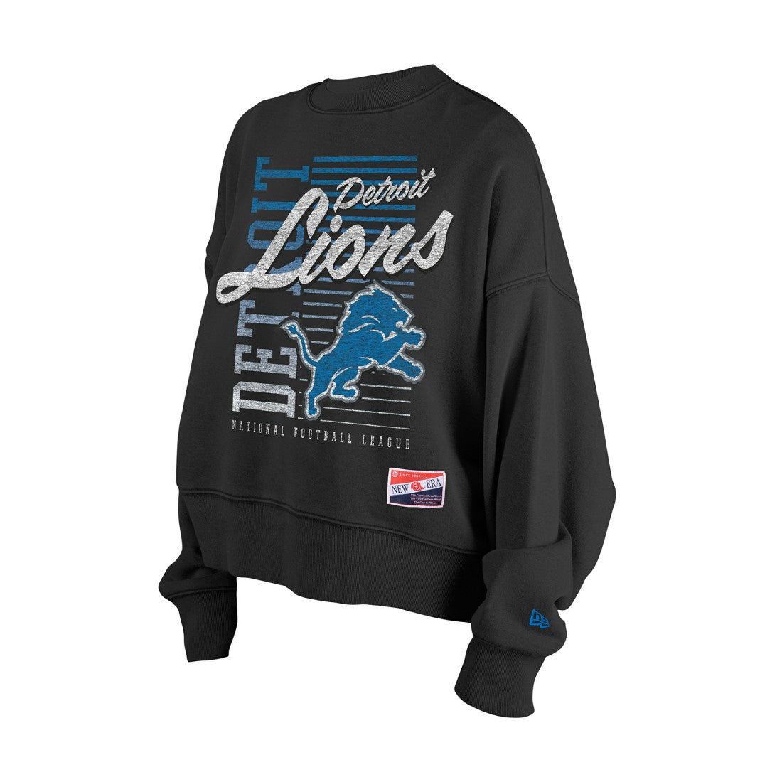 Women's Oversized Throwback Mineral Wash Crew Neck Sweatshirt - Detroit Lions
