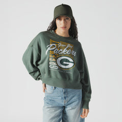 Women's Oversized Throwback Mineral Wash Crew Neck Sweatshirt - Green Bay Packers