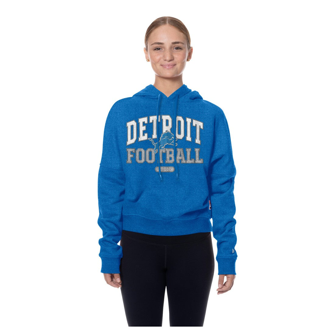 Women's Throwback Boxy Hoodie Sweatshirt - Detroit Lions