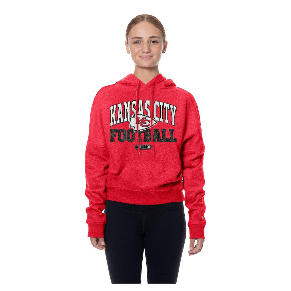 Women's Throwback Boxy Hoodie Sweatshirt - Kansas City Chiefs