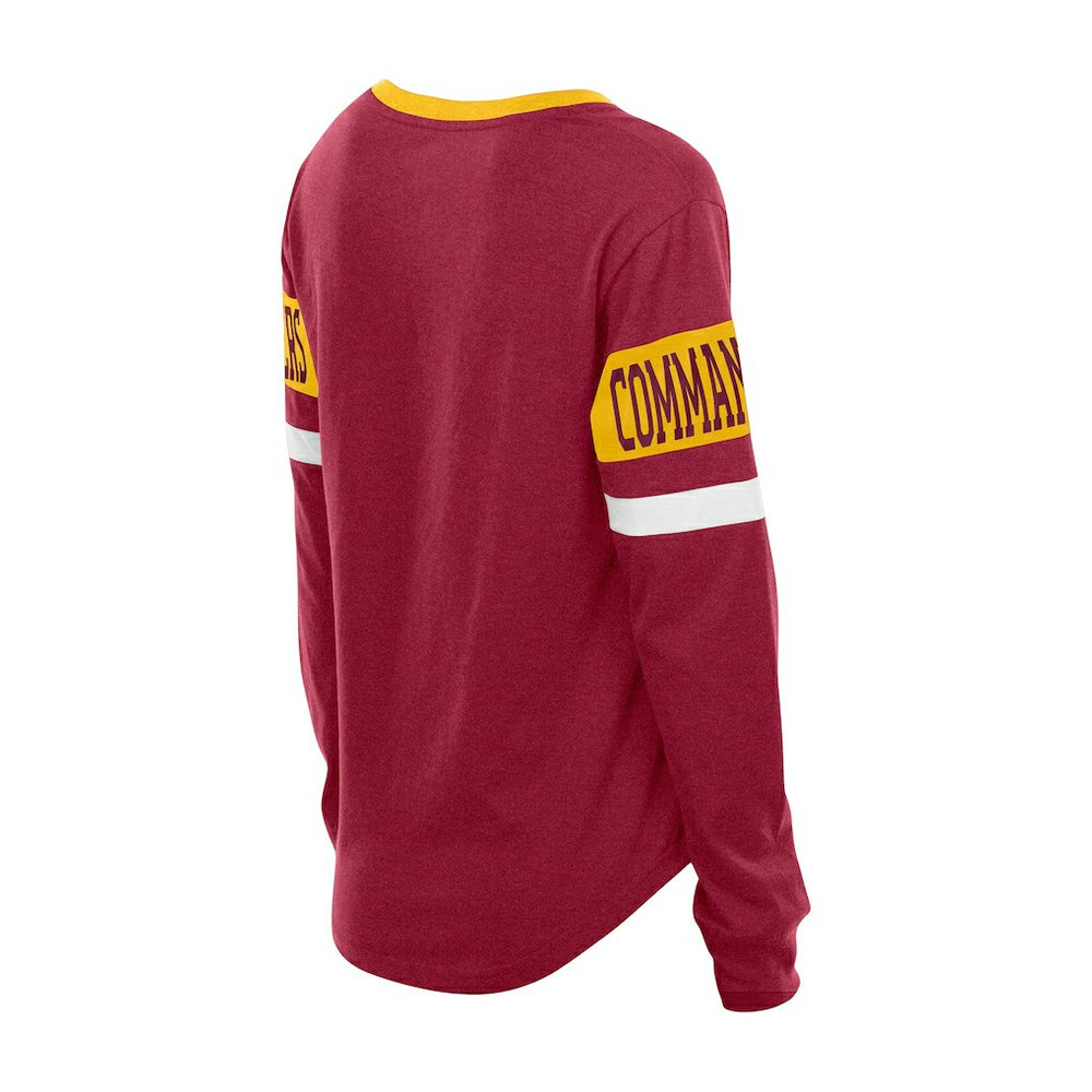Women's Throwback Lace-Up Long-Sleeve T-Shirt - Washington Commanders