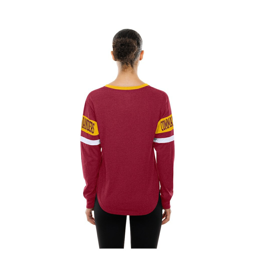 Women's Throwback Lace-Up Long-Sleeve T-Shirt - Washington Commanders