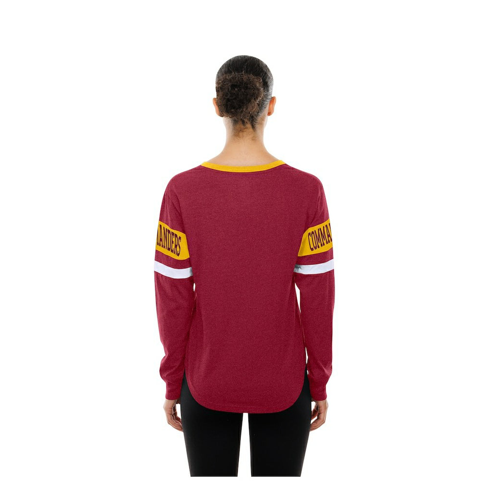 Women's Throwback Lace-Up Long-Sleeve T-Shirt - Washington Commanders