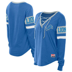 Women's Throwback Lace-Up Long-Sleeve T-Shirt - Detroit Lions
