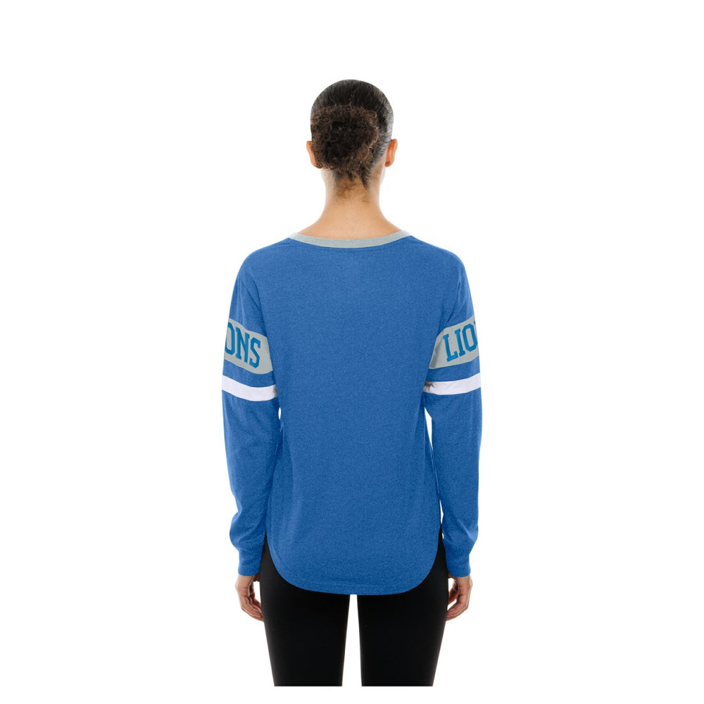 Women's Throwback Lace-Up Long-Sleeve T-Shirt - Detroit Lions