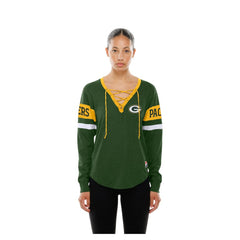 Women's Throwback Lace-Up Long-Sleeve T-Shirt - Green Bay Packers