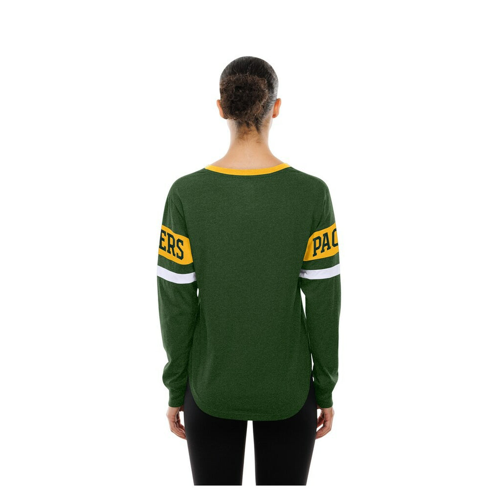 Women's Throwback Lace-Up Long-Sleeve T-Shirt - Green Bay Packers