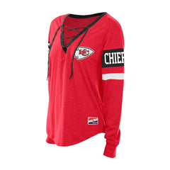 Women's Throwback Lace-Up Long-Sleeve T-Shirt - Kansas City Chiefs