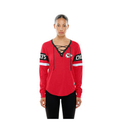 Women's Throwback Lace-Up Long-Sleeve T-Shirt - Kansas City Chiefs