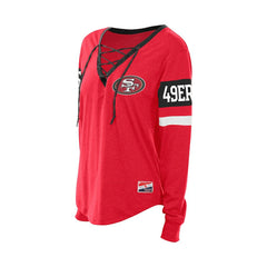 Women's Throwback Lace-Up Long-Sleeve T-Shirt - San Francisco 49ers