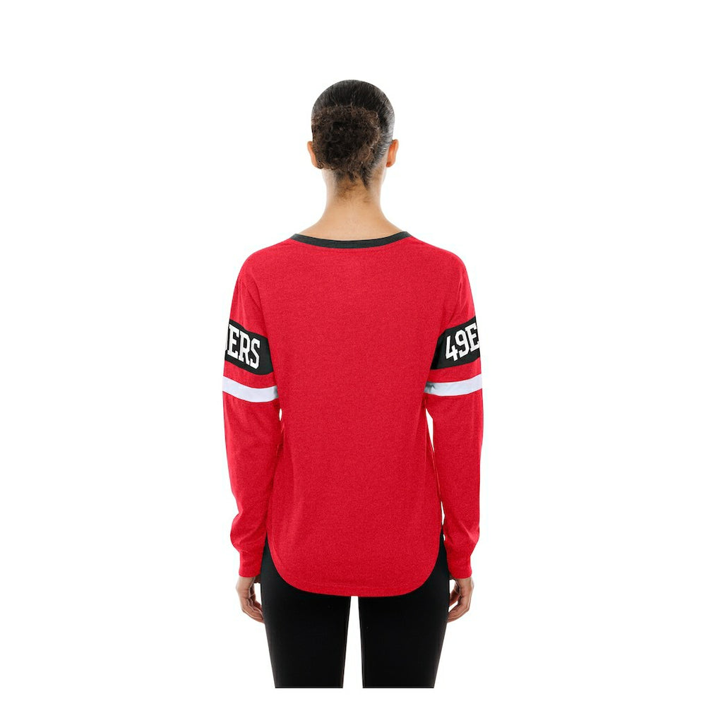 Women's Throwback Lace-Up Long-Sleeve T-Shirt - San Francisco 49ers