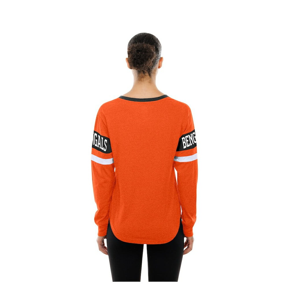 Women's Throwback Lace-Up Long-Sleeve T-Shirt - Cincinnati Bengals