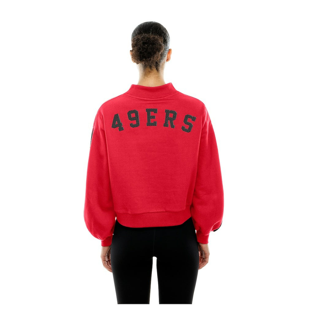Women's Sport Night Mock Neck Balloon Sleeve Pullover Sweatshirt - San Francisco 49ers