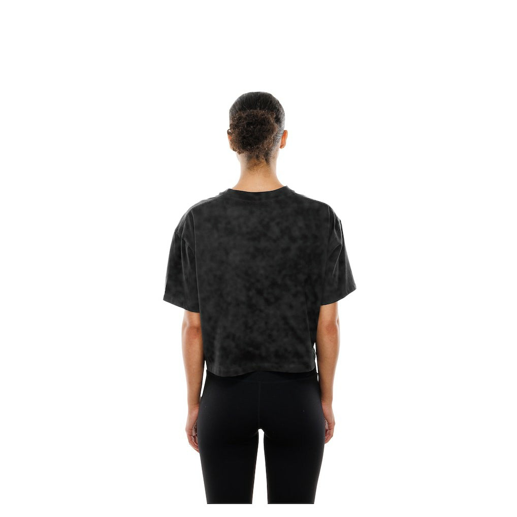 Women's Boxy Cropped Sport Night Mineral Wash T-Shirt - Cleveland Browns