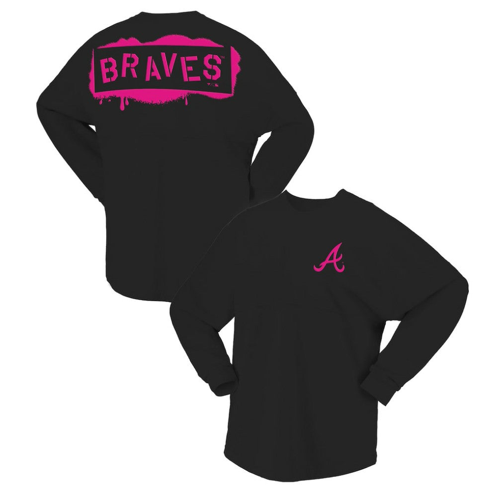 MLB Atlanta Braves Fanatics Women's Neon Jersey Long Sleeve T-Shirt