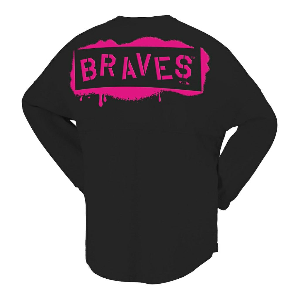MLB Atlanta Braves Fanatics Women's Neon Jersey Long Sleeve T-Shirt