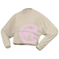 MLB Chicago Cubs Fanatics Women's Floral Preppy Cropped Long Sleeve T-Shirt