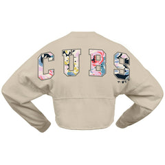 MLB Chicago Cubs Fanatics Women's Floral Preppy Cropped Long Sleeve T-Shirt