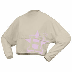 MLB Houston Astros Fanatics Women's Floral Preppy Cropped Long Sleeve T-Shirt