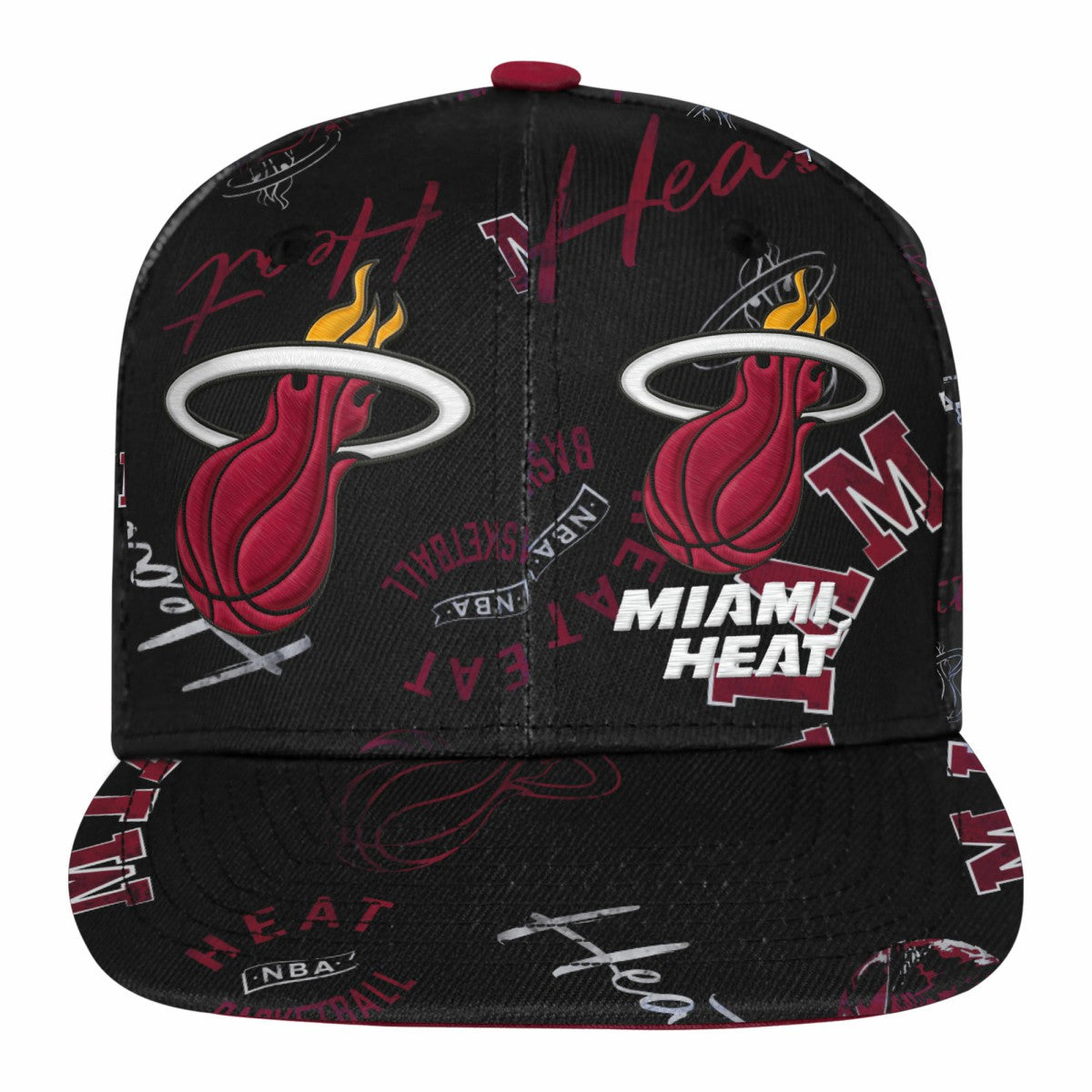 NBA Miami Heat Outerstuff Youth Street Hooper Allover Print Snapback Hat