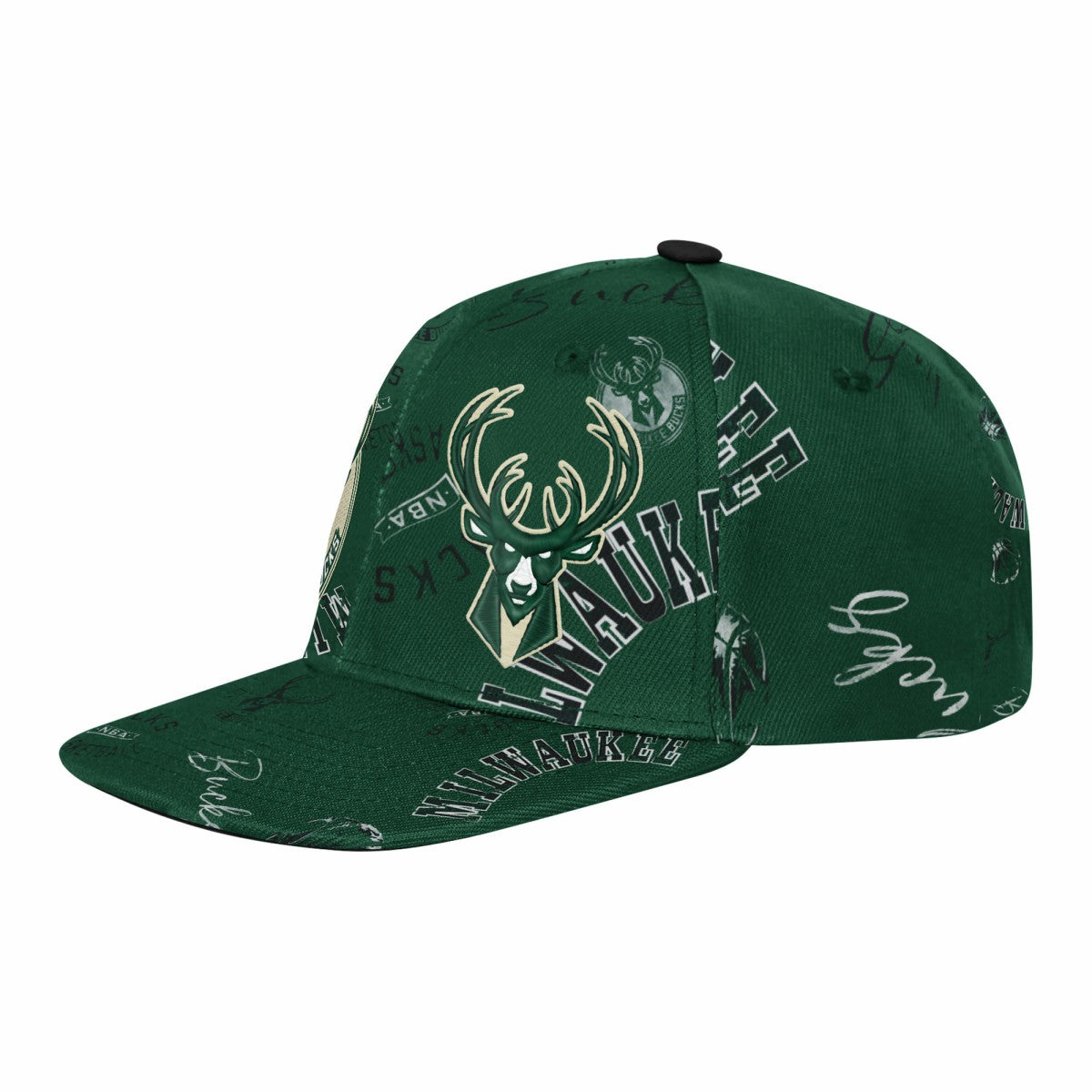 NBA Milwaukee Bucks Outerstuff Youth Street Hooper Allover Print Snapback Hat