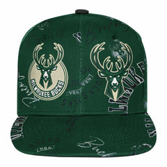 NBA Milwaukee Bucks Outerstuff Youth Street Hooper Allover Print Snapback Hat