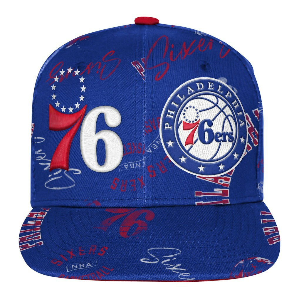 NBA Philadelphia 76ers Outerstuff Youth Street Hooper Allover Print Snapback Hat