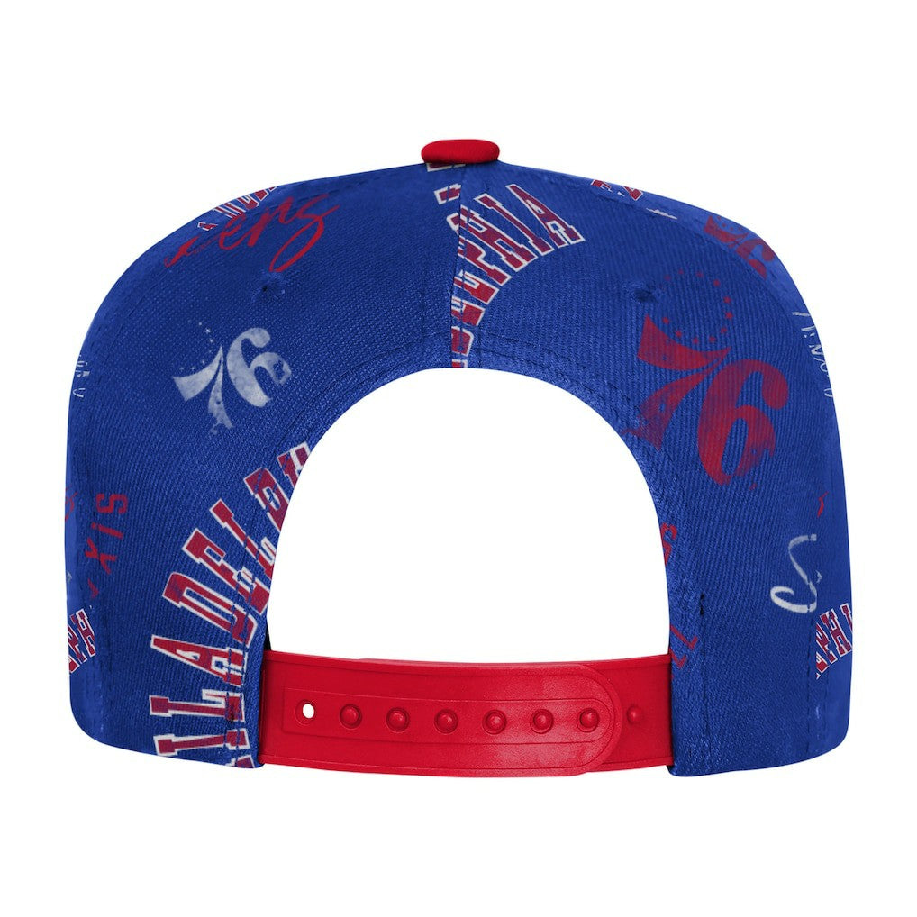 NBA Philadelphia 76ers Outerstuff Youth Street Hooper Allover Print Snapback Hat