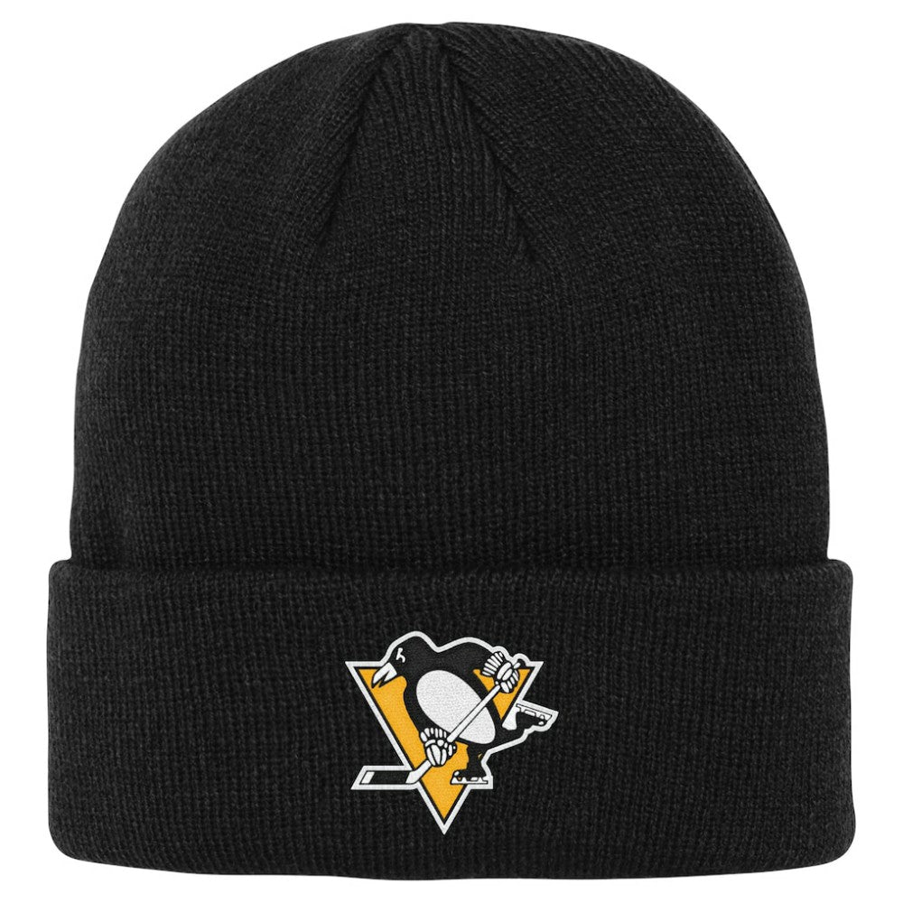 NHL Black Pittsburgh Penguins Outerstuff Youth 2.0 Essential Cuffed Knit Hat