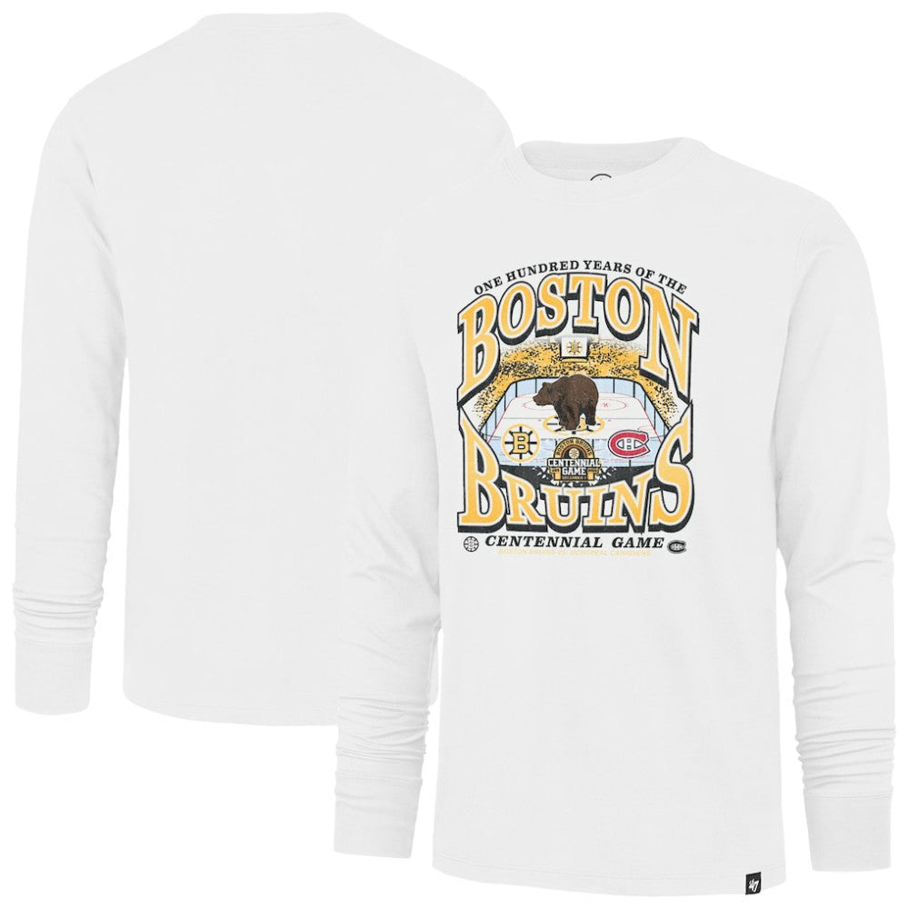 NHL White Boston Bruins '47 Centennial Game Long Sleeve T-Shirt
