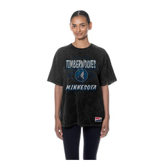 NBA Minnesota Timberwolves Women's Throwback Mineral Wash Oversized T-Shirt