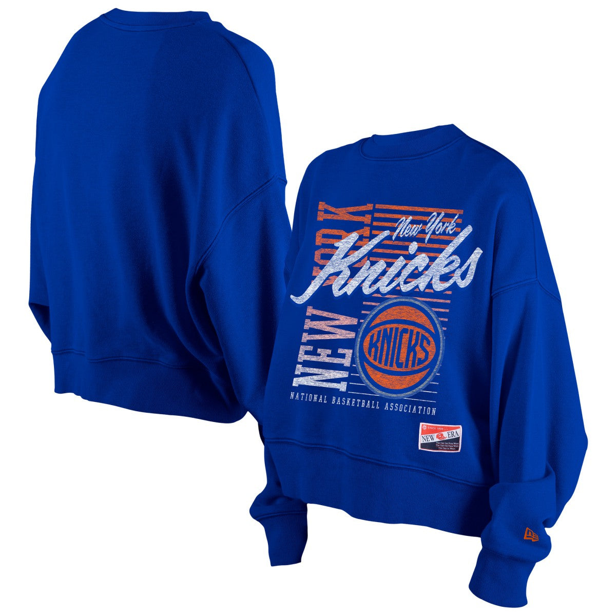 NBA New York Knicks Women's Boxy Throwback Mineral Wash Sweatshirt