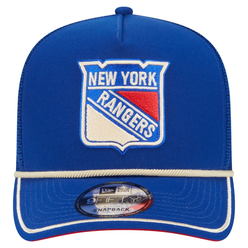 NHL Blue New York Rangers New Era Vintage Team Rope A-Frame 9FIFTY Snapback Hat