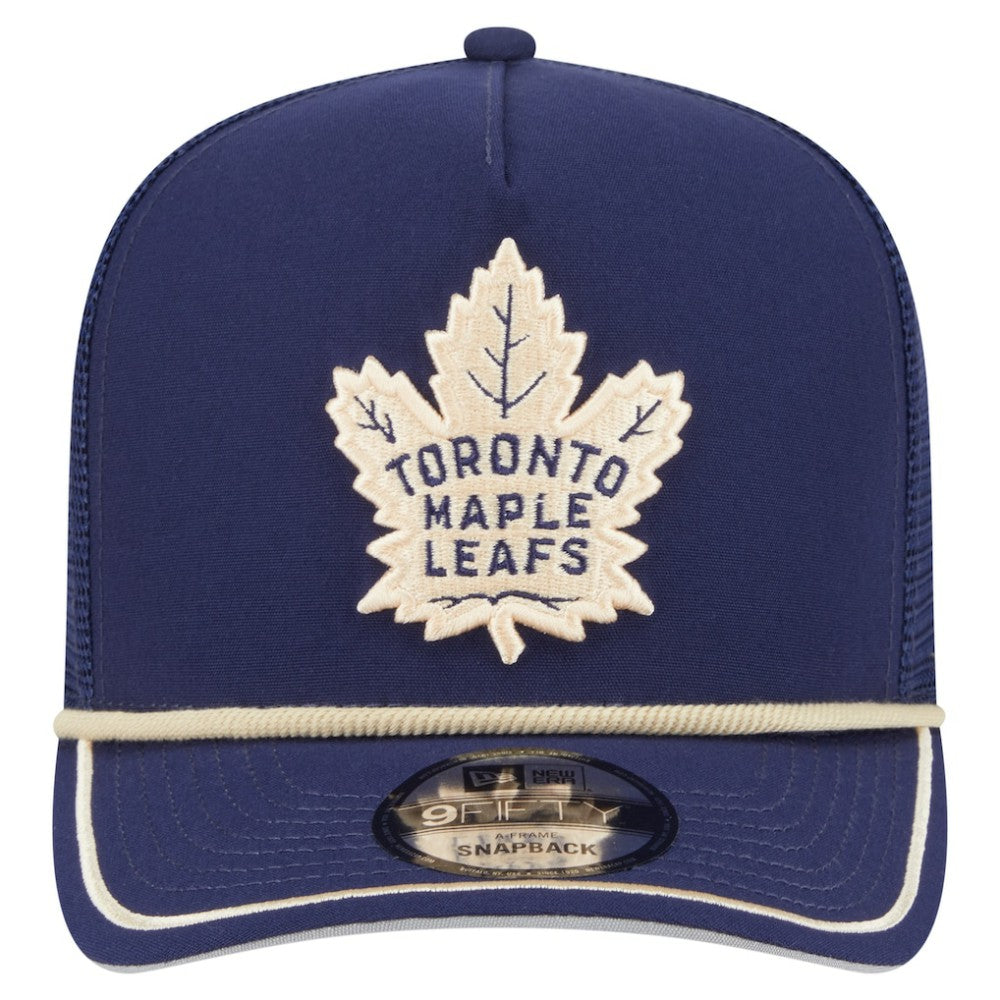 NHL Blue Toronto Maple Leafs New Era Vintage Team Rope A-Frame 9FIFTY Snapback Hat