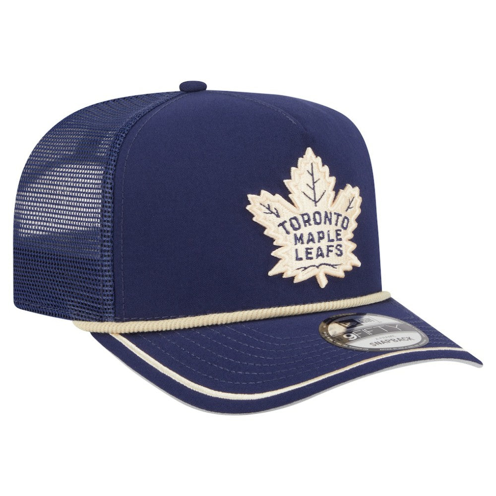 NHL Blue Toronto Maple Leafs New Era Vintage Team Rope A-Frame 9FIFTY Snapback Hat