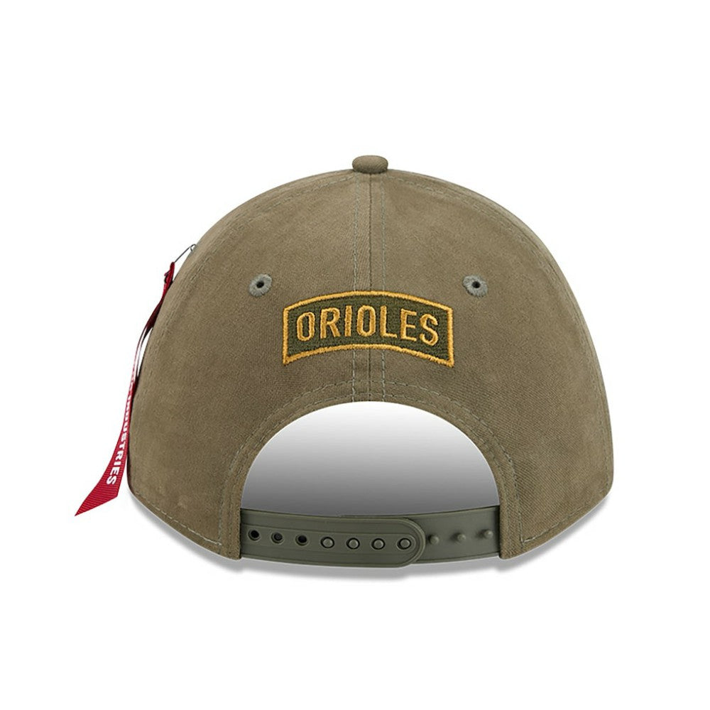 MLB Baltimore Orioles New Era x Alpha Industries A-Frame 9FORTY Adjustable Hat