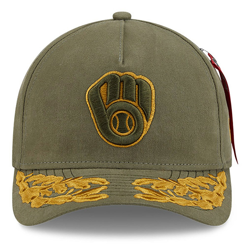 MLB Milwaukee Brewers New Era x Alpha Industries A-Frame 9FORTY Adjustable Hat
