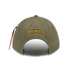 MLB Milwaukee Brewers New Era x Alpha Industries A-Frame 9FORTY Adjustable Hat