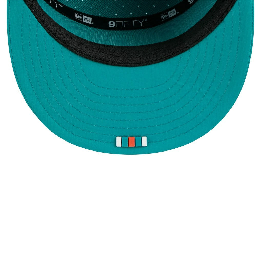 2025 Sideline Throwback Split Panel 9FIFTY Snapback Hat - Miami Dolphins