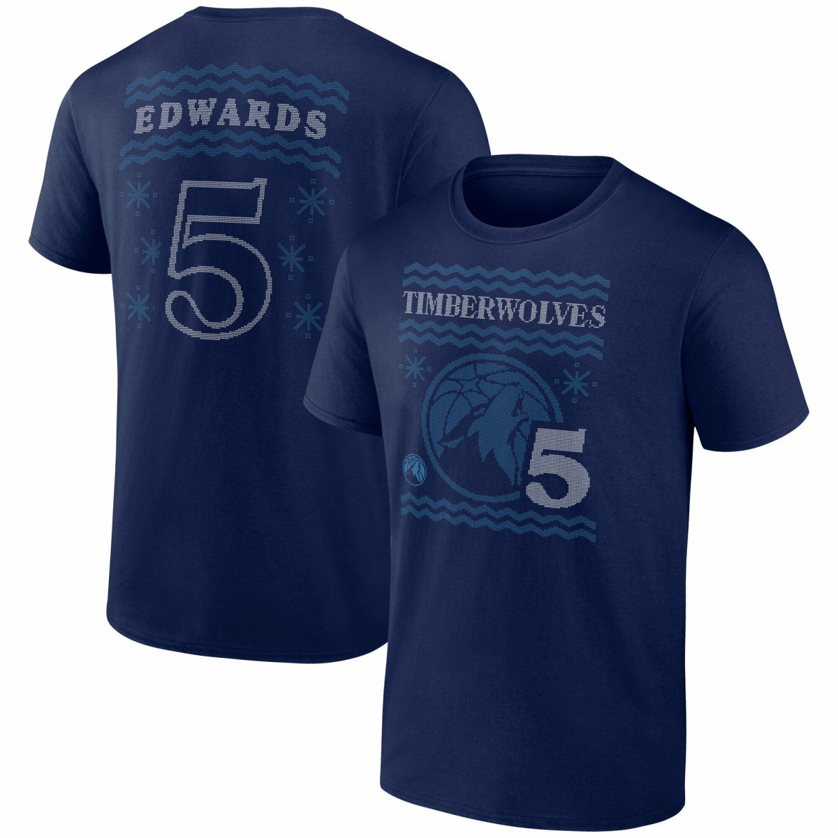NBA Anthony Edwards Minnesota Timberwolves Ugly Sweater Name & Number T-Shirt