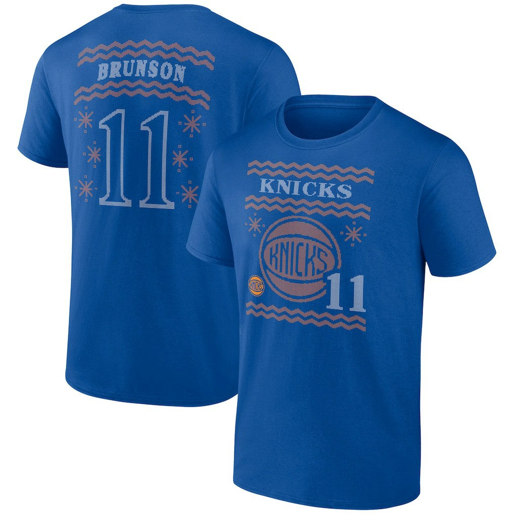 NBA Jalen Brunson New York Knicks Ugly Sweater Name & Number T-Shirt